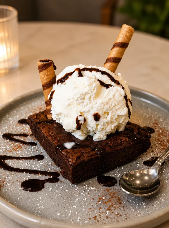 Brownie con Helado